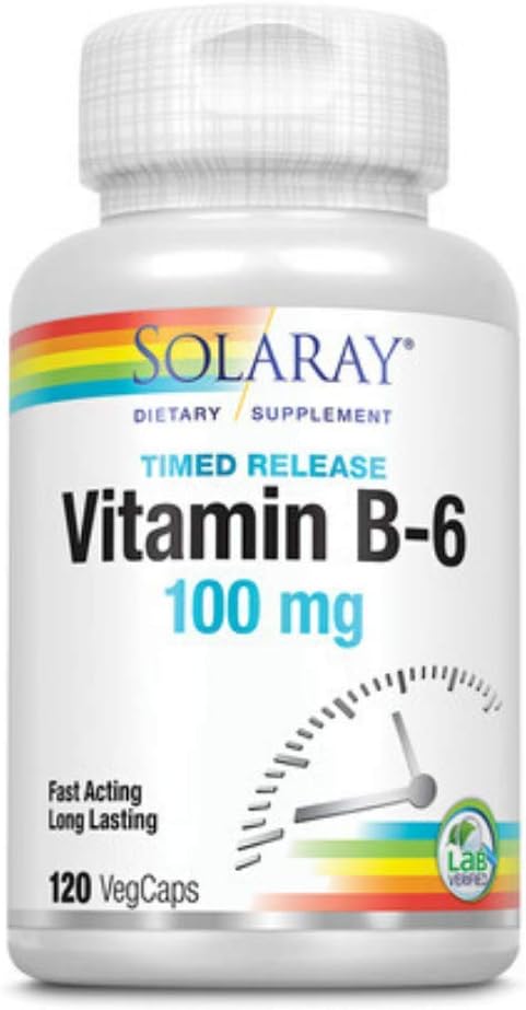 SOLARAY B-6 TSTR Suplemento, 100mg tención 120 Conde