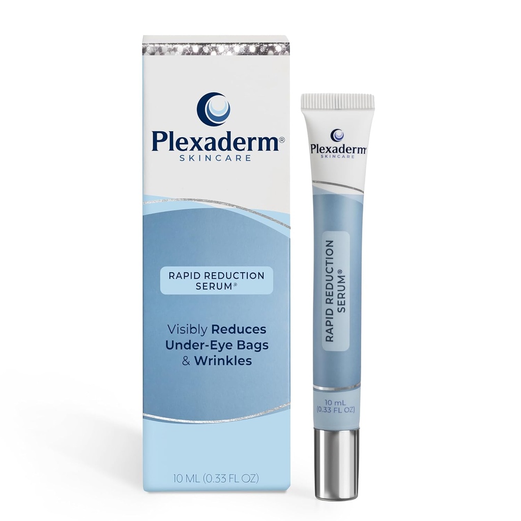 Plexaderm Rapid Reduction Eye Serum - Visibly Reduce Under-Eye Bags, Wrinkles, Dark Circles, Fine Lines &amp; Crow's Feet Instantly, Anti Aging Wrinkle Remover for Face, Full Size Tube
