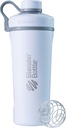 BlenderBottle Radian Shaker Cup Botella de agua de acero inoxidable aislada con Wire Whisk, 26 onzas, Matte White