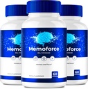Memoforce Brain, Memoforce Pills, Memoforce Reviews, Memoforce Suplemento, Memoforce Capsules Advanced Formula for Memory & Focus - Maximum Strengt - Brain Health Support (3 Pack)