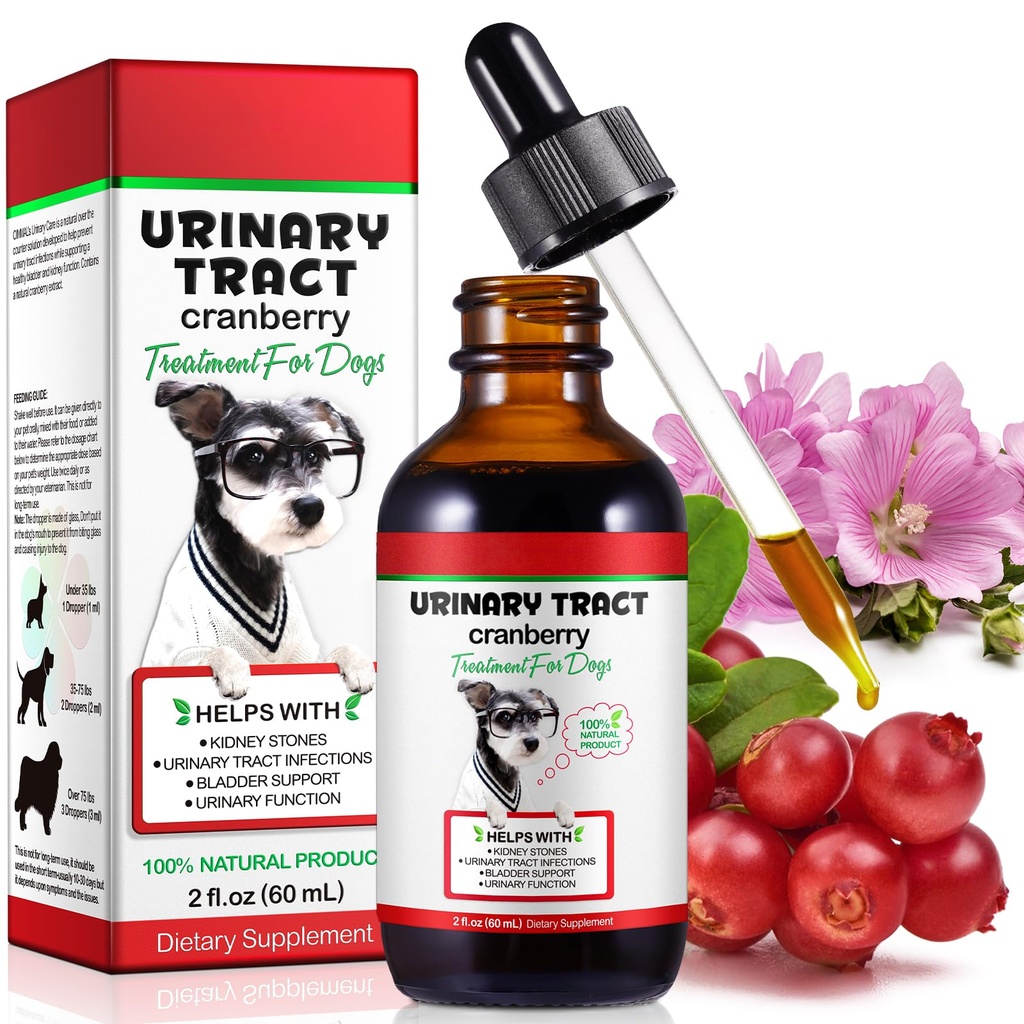 Urinary Tract for Dogs, Dog Urinary Tract Tratamiento de la Infección Drops Apoyo Vejiga, Kidney Stone y Dog UTI, Pet Supplies Health Care, Bacon Flavor- 60ml / 2.02oz