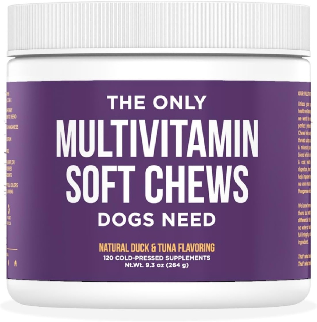 Natural Rapport Perro Multivitamínico - El Único Multivitamínico Ciervos suaves que los perros necesitan - 120ct Contain Zinc, y Manganese para soportar funciones y mantener el perro saludable