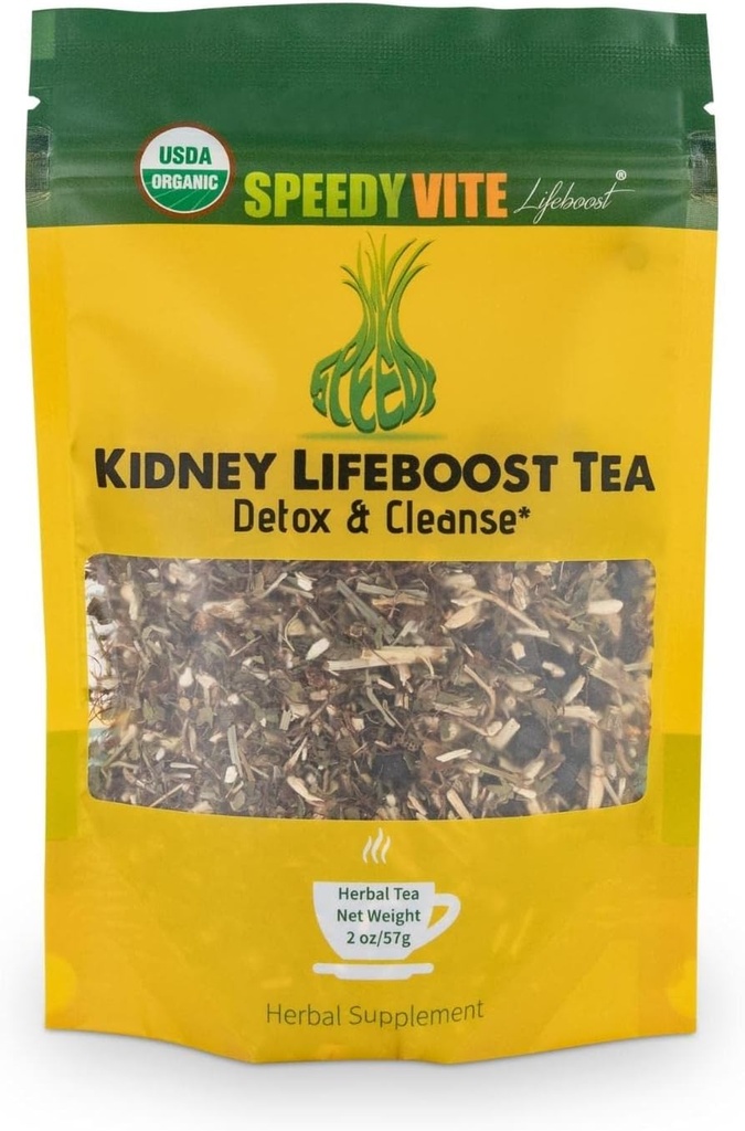 Kidney Bladder LifeBoost Tea Herbal Suplemento - USDA Organic Cleans &amp; Supports Urinary Tract Health - Marshmallow Root Dandelion Leaf Goldenrod Juniper Hydrangea +More Natural Detox