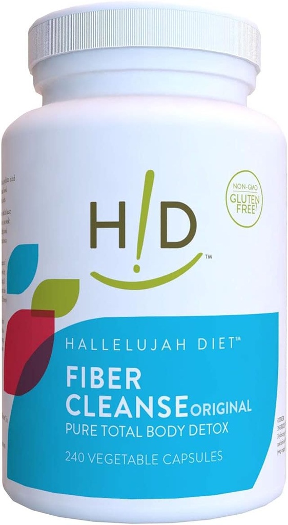 Aleluya Dieta Fiber Cleanse - Psyllium and Flax Seed-Based Capsules, Ayuda a eliminar las toxinas y restaurar la función de bolos óptimos, suplemento natural de limpieza de colon - (240 Conde)