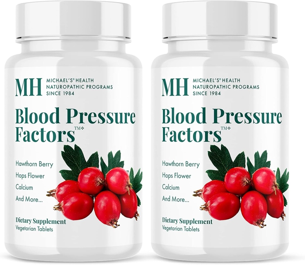 MICHAEL'S Health Naturopathic Programs Blood Pressure Factors - 180 Vegetarian Tablets, Pack of 2 - Proporciona soporte de equilibrio fluido - Kosher - 120 Total Servings