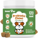 Probióticos de pata interna para perros, enzimas digestivas " fórmula prebiótica para la salud de las vacas, probióticos para perros para la diarrea, soporte de intestino " , sabor de pollo, 120 cerdas blandas