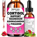Cortisol Supplement Liquid Drops, 17-in-1 Cortisol Reducer w. Ksm-66 Ashwagandha Theanine Rhodiola Rosea Magnesium Phosphatidylserine, Hormone Balanced & Lower Cortisol for Women Calm* Relax
