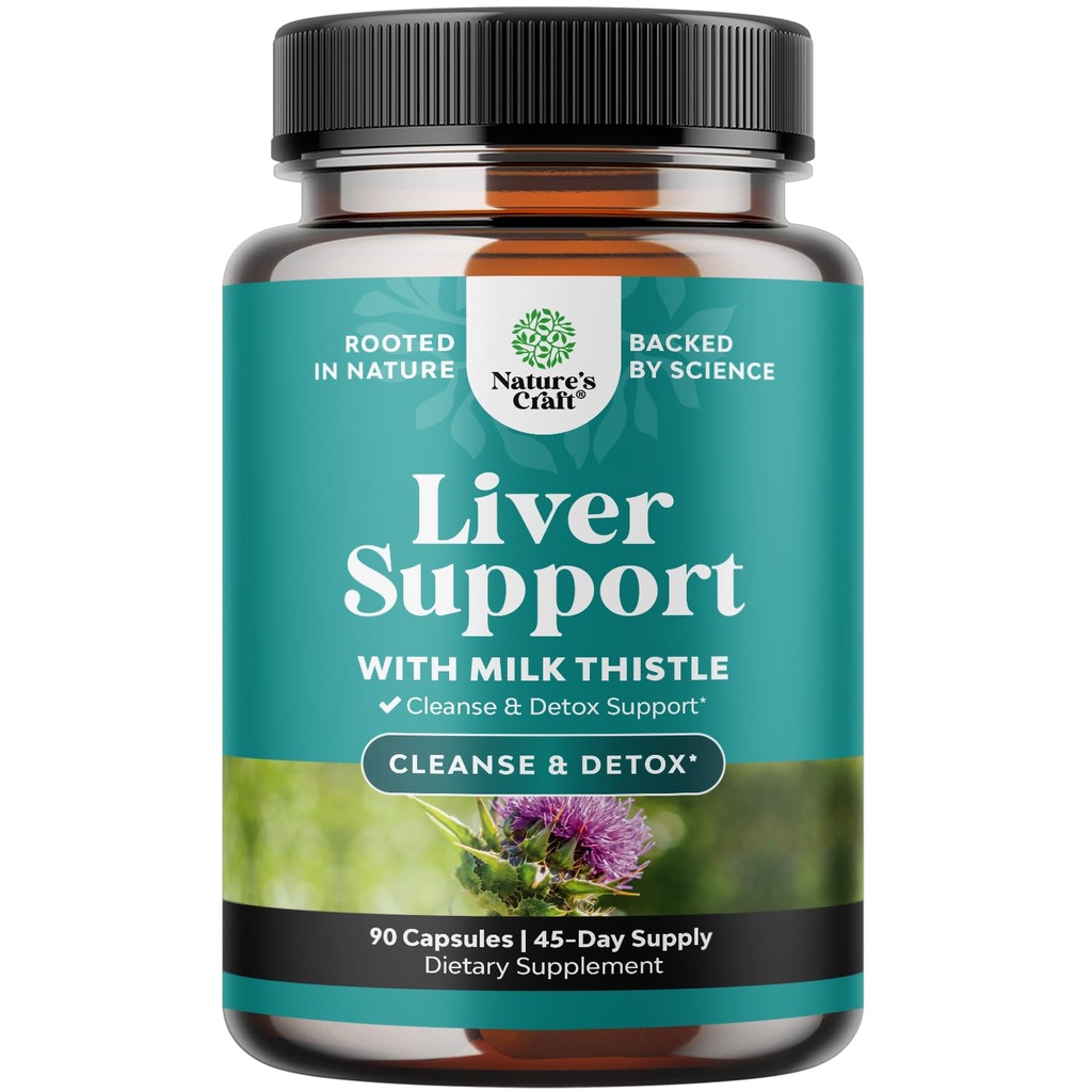 Liver Cleanse Detox &amp; Repair 90 Capsules - Herbal Liver Support Milk Thistle Suplemento - Silymarin Milk Thistle Suplementos con Dandelion Root, Choline, Beetroot & Artichoke Extract