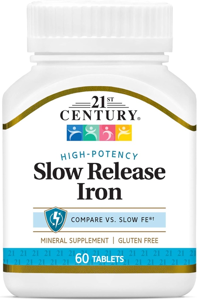 21st Century Slow Release Iron Tablets, 60 Cuenta (Pack of 3)