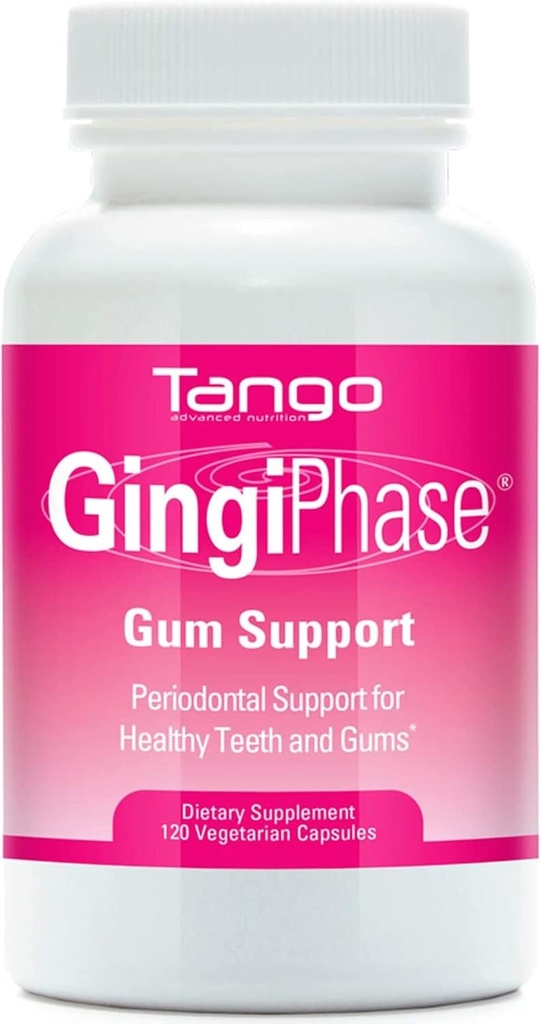 GingiPhase Natural Herbal Dental Support Suplemento de Gums, dientes y circulo de mandíbula (120 cápsulas)