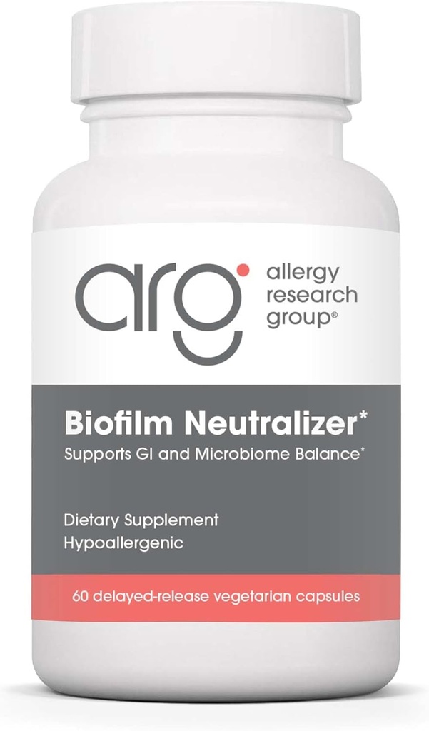 Allergy Research Group Biofilm Neutralizer - Biofilm Defense, EDTA Supplement, Proteolytic Enzymes, Serrapeptase, Vegetarian Capsules - 60 Count