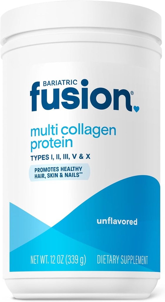 Bariatric Fusion Desflavored Multi Collagen Protein Powder  sometida Hydrolyzed Collagen Peptides Powder Plus Joint Support Complex of MSM and Glucosamine ← Tipo 2  durable Dairy, Gluten &amp; Soy Free ← 30 Servings