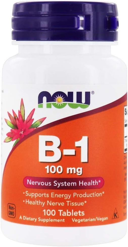 Ahora Alimentos Vitamina B-1 (Thiamine), 100 tabletas / 100 mg (Pack de 2)