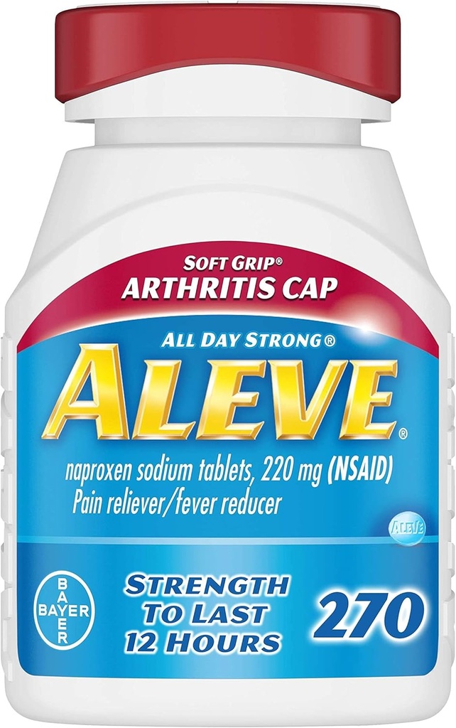 Alivio de dolor de cabeza, dolor de músculo y reducción de fiebre, cápsulas de sodio de Naproxen, 220 mg, 270 Conde