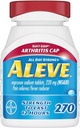 Aleve Soft Grip Arthritis Cap Tablets, Fast Acting All Day Pain Relief for Headaches, Muscle Aches, and Fever Reduction, Naproxen Sodium Capsules, 220 mg, 270 Count