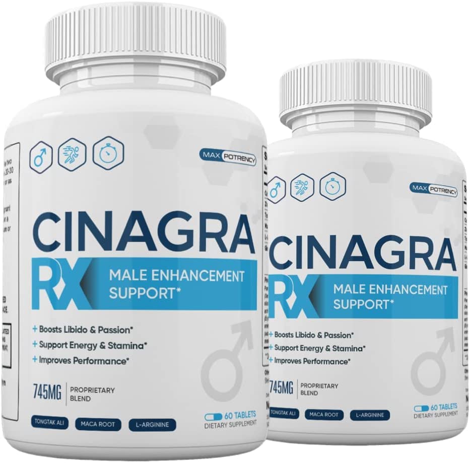 (2 Pack) Cinagra RX Pills for Men, Cinagra RX Suplemento Advanced Formula, 120 Cuenta