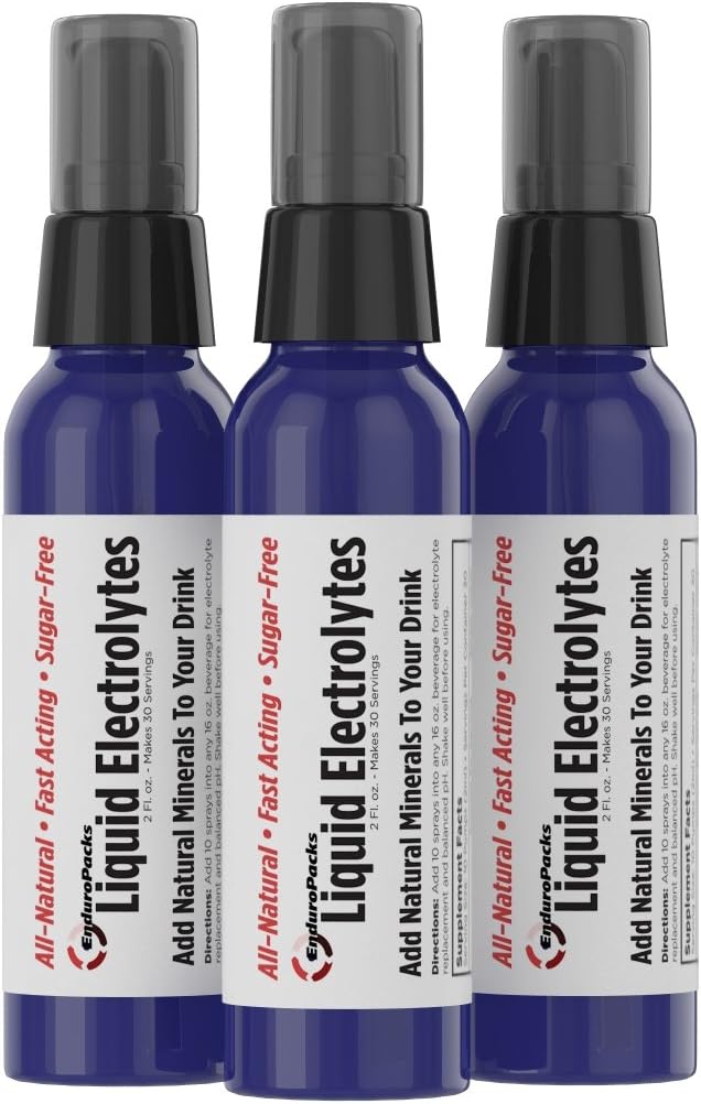 All-Natural Liquid Electrolytes - Sugar-Free | Zero Calories - 3 Pack (90 Servings)