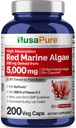 NusaPure Algas marinas rojas 20:1 Extracto, 250 mg Equivalente a 5.000 mg 200 cápsulas vegetales (no GMO &amp; Soy Gratis) Bioperina
