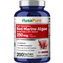 NusaPure Algas marinas rojas 20:1 Extracto, 250 mg Equivalente a 5.000 mg 200 cápsulas vegetales (no GMO &amp; Soy Gratis) Bioperina