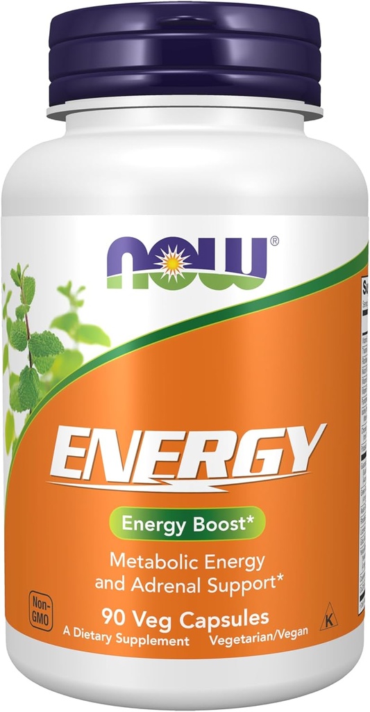 AHORA Suplementos alimenticios, Suplemento dietético energético (incluye vitaminas B, té verde, panax Ginseng y Rhodiola), 90 cápsulas