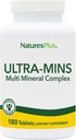 NaturesPlus Ultra-Mins - 180 Tabletas, Pack of 2 - Multi Mineral Complex with Calcium, Iron, Magnesium & Zinc - Vegan, Gluten Gratis - 180 Total Servings