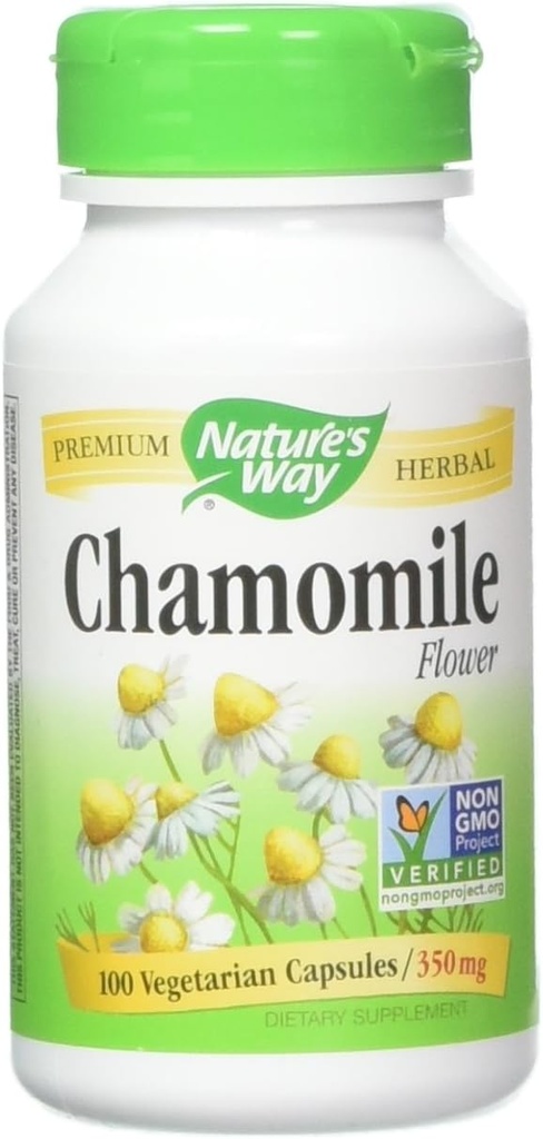 Nature's Way Chamomile Flowers, Capsules, 100 Count (Pack of 2)