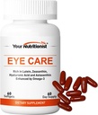 Cuidado de los ojos Softgels, Lutein, Zeaxanthin, Astaxantin, Ácido hialurónico, Omega 3 (EPA, DHA), Zinc, Copper, Vitamina C &amp; E, 60 Condes - 60 Day Supply