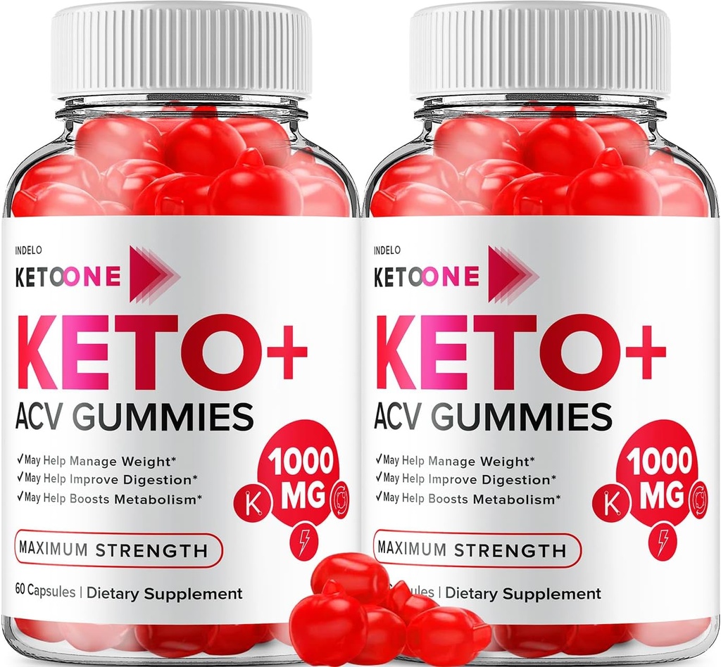 (2 Pack) Keto One Gummies Advanced Loss - ACV Gummies Maximum Strength, Keto One Keto Plus ACV Weight Management Gummies Apple Cider Vinegar, Keto One Gummies Comentarios B12 Keto+ACV (120 Gummies)