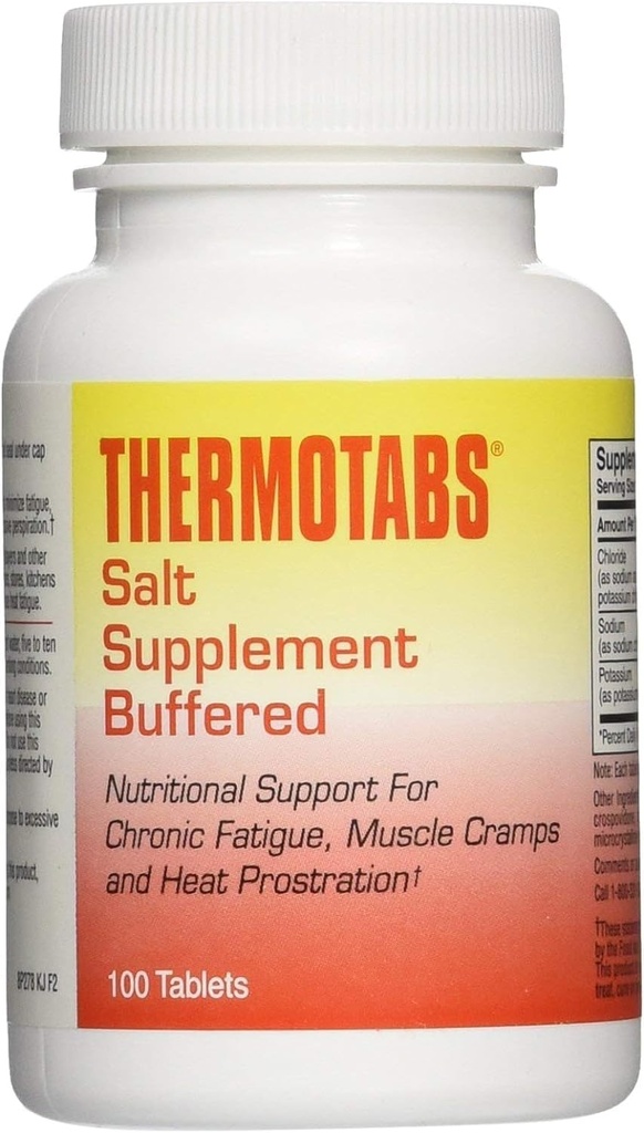 Thermotabs Salt Supplement, Buffered, 100 Tablets - Comprar Packs y Guardar (Pack of 3)