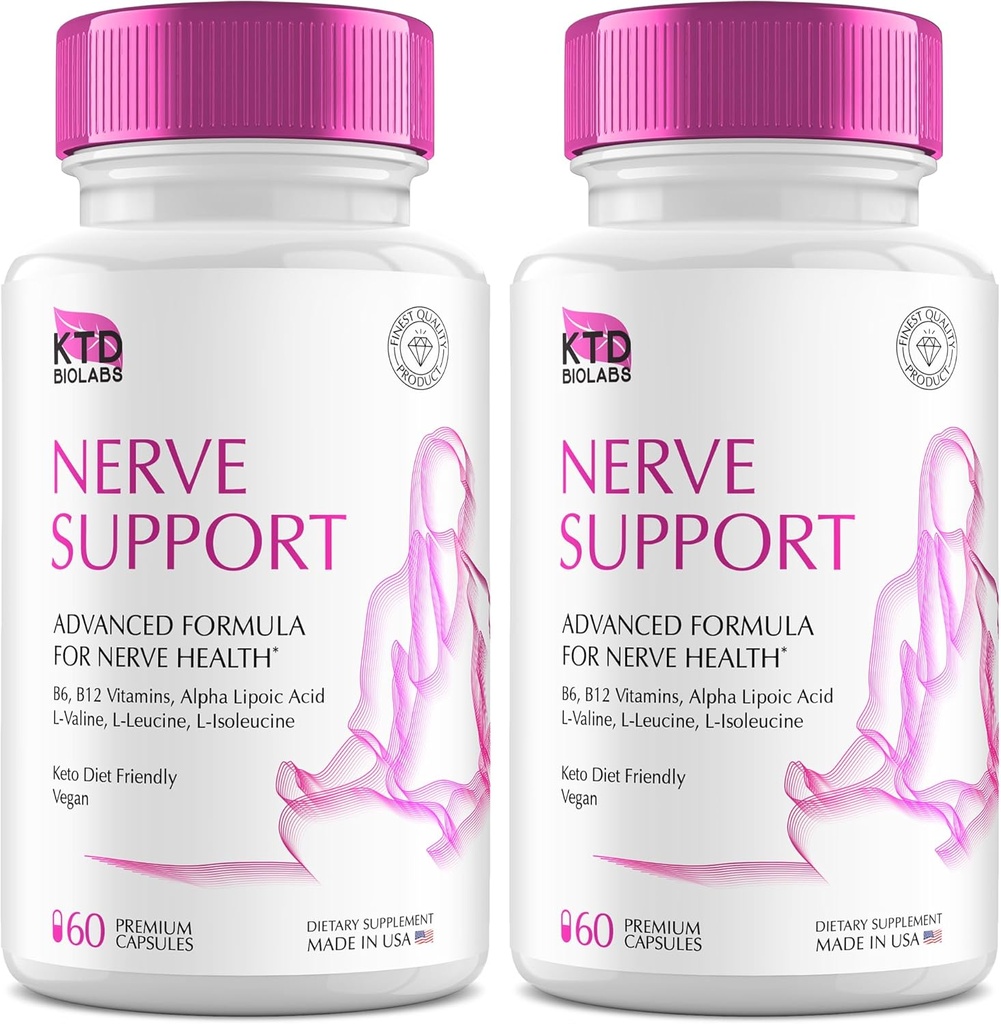 Paquete de 2 Nerve Salvador para Neuropatía 828mg, Suplemento de Soporte avanzado Nerve, Renovación para Pies Saludables, Mejor Regen con Ácido Lipoico alfa, Vitaminas D, B6, B12-60 Capsules