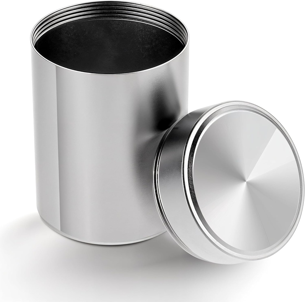 Portable Metal Caja pequeña de pill, Aleación de Aluminio redondo Pocket Pequeña Caja de Pill Medicina impermeable Organizador Contenedor de botella para viajar al aire libre Vitamina Aceites de pescado (plata)