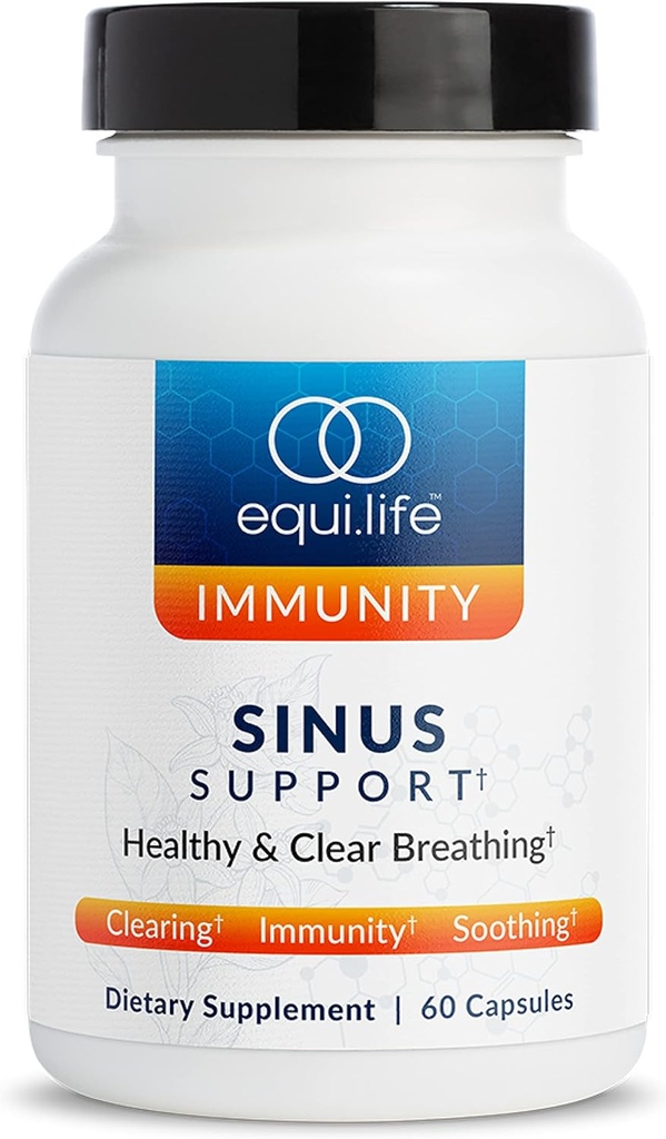 Equilife Sinus Support Suplemento con Berberine, NAC, Licorice Root y Antioxidante Rich Herbal Blend, Fórmula basada en plantas para el equilibrio estacional, Gluten Free, Soy &amp; Dairy Free, 20 Servimientos