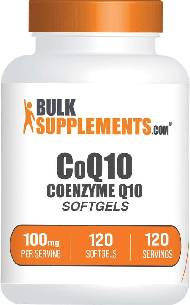 BulkSupplements.com CoQ10 100mg Softgels - CoQ10 Suplementos Nutricionales, Coenzyme Q10 100mg, CoQ10 Suplemento - Suplemento de Salud Hearth, 1 CoQ10 Softgel por Serving, 120 Softgels