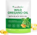 Óleo de Oregano Softgels, 120 Conde Oregano Suplemento de aceite cápsulas, 2 en 1 6000mg Aceite de orégano con aceite de semilla negra 200mg, Extracto de aceite de orégano orgánico, No GMO, Gluten Free