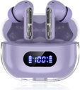 Purple Wireless Earbuds P1 PRO, Earphones Wireless Bluetooth Headphones with Clear Call Mics Ear Buds, Comfortable Fit, IPX7 Waterproof Long Battery Life, 30H Playtime for Sports Workout