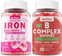 Complejo de vitamina B Gummies de hierro relleno 26 mg