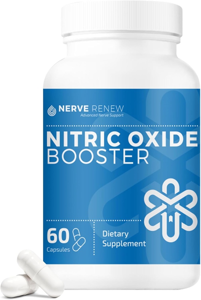 Nerve Renew Nitric Oxide Booster - Nitric Oxide Supplement with L Arginine Hydrochloride for Complete Nerve Nourishment - 60 Capsules