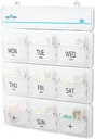 Organizador Mensual 28 Días Más 2 Días / 9 Pillbox con 4 compartimentos Dentro/puede ser Hung en una Muralla/Medicina Suplementos de aceite de vitaminas