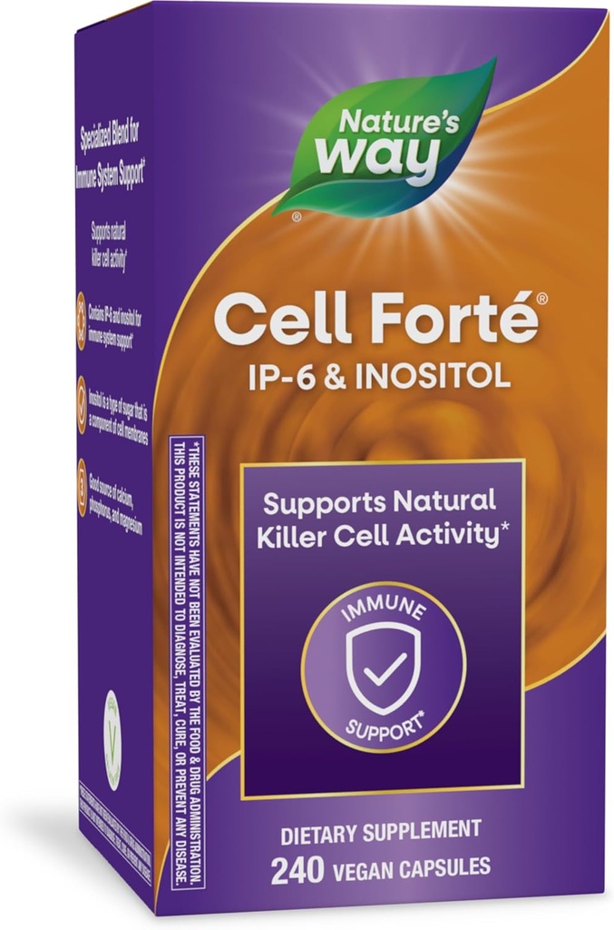 Forté IP-6 &amp; Inositol Immune Support Supplement with Calcium, Phosphorus, and Magnesium*, Gluten-Free, Vegan, 240 Capsules (Packaging May Vary)