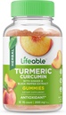 Curcumina Turmérica Lifeable con extracto de cobre negro de jengibre – 2000 mg – Gran sabor a sabor natural Gummy – Suplemento libre de transgénicos vegetarianos – 90 Gummies