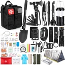 Kit de supervivencia, 250Pcs Equipo de primeros auxilios con sistema de moldes Bolsa compatible y tensión de emergencia, kit de emergencia para terremotos, aventura al aire libre, senderismo, caza, regalos para mujeres hombres