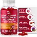 VVNaturals Sin azúcar 26 en-1 Liver Cleanse Detox &amp; Repair Fatty Liver Formula Gummies; 3000mg Blend of Glutathione, Silymarin Milk Thistle, Choline, TUDCA ← Liver Detox Gummies - 60 Vegan Ct