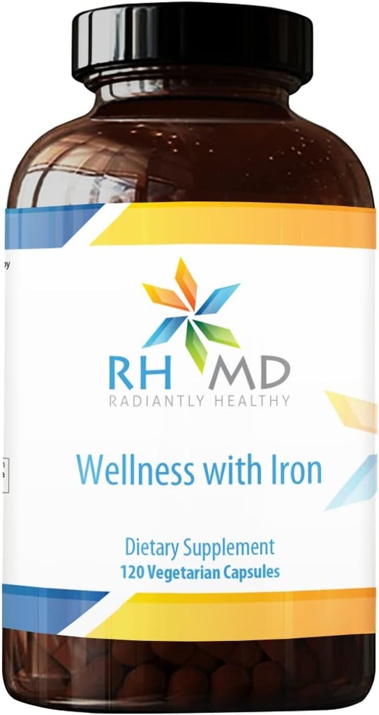 RHMD Wellness with Iron - Suplemento dietético, 1000 IU Vitamina D, Immune Support Vitaminas - Multivitamina (120 cápsulas)