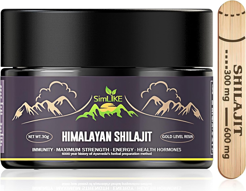 shilajit Puro Himalaya Orgánica - Oro Grado Shilajit Resin with Organic Ayurvedic Herbs in High Potency for Energy, Strength & Immunity, 30 Grams