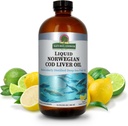 Respuesta de la naturaleza Cod Liver Oil Liquid Supplement, 16-Fluid Ounces ← Promueve un Corazón Saludable > Cerebro Silencioso Cognitivo y Cardiovascular Apoyo TEN Gran Tasting (Pack of 1)