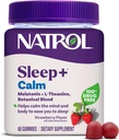 Natrol Sleep+ Calm Melatonin Gummies for Adults, Sleep Gummies, Strawberry Flavor, 60 Gummies, 30 Day Supply