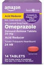 Cuidado básico Omeprazole Delayed Release Tablets 20 mg, Reductor de ácido, 14 Conde (Paquete puede variar)
