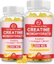 (2 Pack) Creatine Monohydrate Gummy, Azúcar Suplementos de Creatina Chewable gratis para Hombres &amp; Mujeres, Creatine Gains para el musculo de edificio, Energía, Pre Workout, Pineapple Flavored