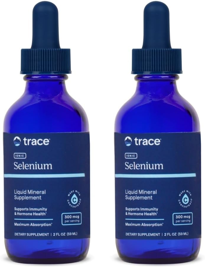Trace Minerals Selenio Iónico Líquido - Suplemento de Selenio de Alta Absorción para soporte diario de inmune - Hormona & Antioxidante Soporte - Gluten-Free - Vegan - No GMO - 2 fl oz (96 Serviciones, 2 Pack)
