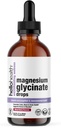 Magnesio Glycinate Suplemento líquido Mujeres, Hombres &amp; Niños – Magnesio Bisglycinate 100 mg para calma natural, recuperación muscular – Vitaminas líquidas (30 días) – Berry Flavor
